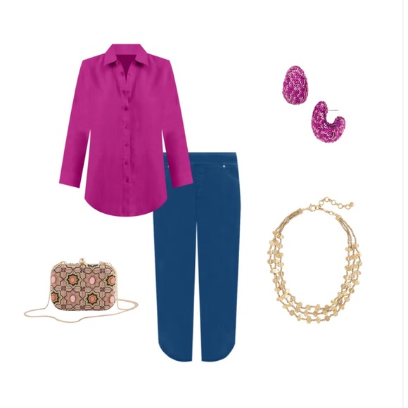 Chico’s Button Down Linen Shirt Size US 10/M 1.5 - Picture 4 of 11